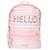 Sac à dos 2 compartiments toile imprimée ettavee hello Rose pastel/menthe/blanc/beige 2 - vertbaudet enfant 