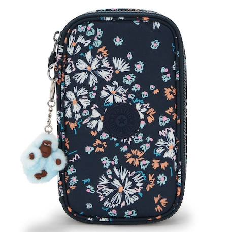 Trousse kipling tissu synthétique imprimé flower field Bleu/noir/blanc/rose 2 - vertbaudet enfant 
