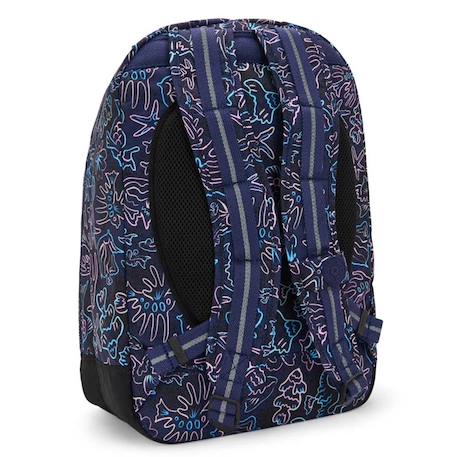 Sac à dos scolaire kipling class room polyester motif disco fish Bleu / rose / bleu 4 - vertbaudet enfant 