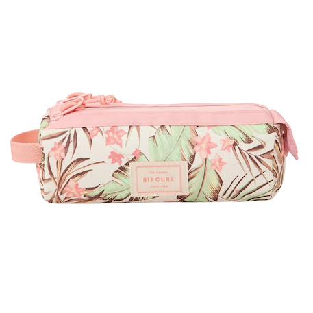Trousse fille 2 compartiments 21 cm rip curl tropical floral Blanc / rose / clair 2 - vertbaudet enfant 