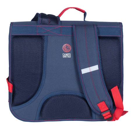 Cartable / sac à dos vintage camps 38 cm – 2 compartiments à pattes Bleu / rouge / bleu 2 - vertbaudet enfant 