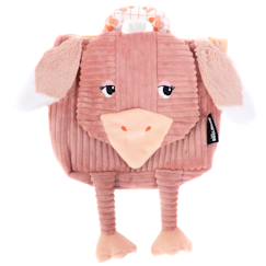 Sac à dos velours maternelle les déglingos 25 cm (autruche)  - vertbaudet enfant