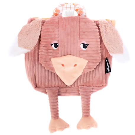 Fille-Accessoires-Sac à dos velours maternelle les déglingos 25 cm (autruche)