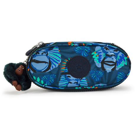 Trousse kipling duobox 20 cm design singe et feuilles – 14 porte-stylos Bleu 2 - vertbaudet enfant 