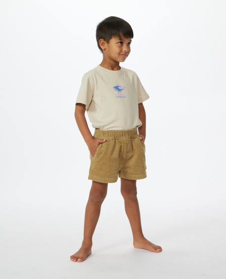 Short de bain volley surf cord enfant Dark khaki+Washed black 1 - vertbaudet enfant 