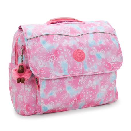 Cartable fille kipling codie l 41 cm imprimé floral nuageux – a4 Rose/blanc/vert 1 - vertbaudet enfant 