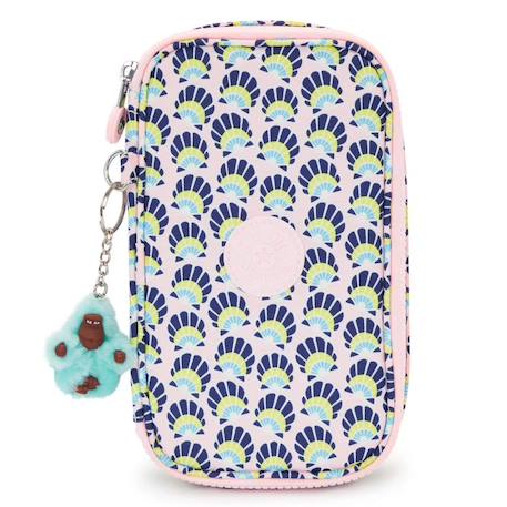 Trousse kipling tissu synthétique imprimé geo shell Bleu / rose 2 - vertbaudet enfant 