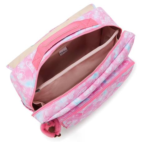Cartable kipling codie l 41 cm imprimé floral nuageux – a4 Rose/blanc/vert 3 - vertbaudet enfant 