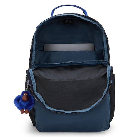Sac à dos scolaire kipling seoul true block 44 cm - emplacement pour ordinateur Noir / bleu 3 - vertbaudet enfant 