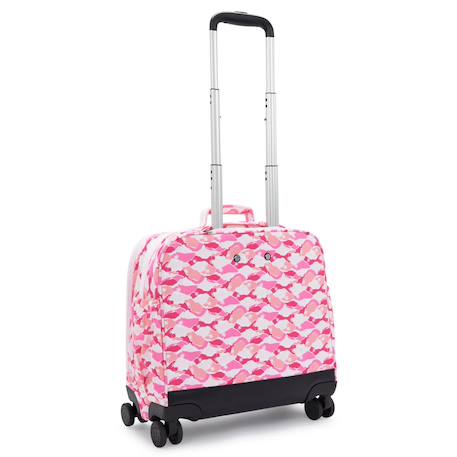 Cartable 4 roues kipling new storia palm 41 cm - avec compartiment pc 13 Rose 4 - vertbaudet enfant 