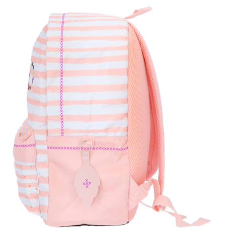 Sac à dos fille 2 compartiments toile imprimée ettavee hello Rose pastel/menthe/blanc/beige 4 - vertbaudet enfant 
