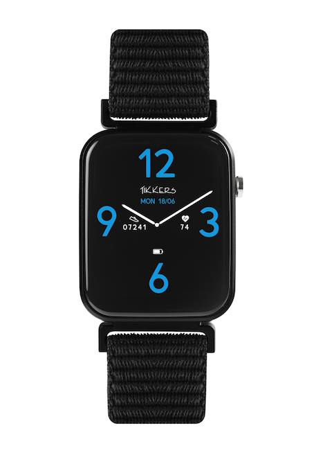 Ensemble montre connectée et casque audio tikkers smart series 13 (bracelet en tissu à libération facile) Noir+Rose 2 - vertbaudet enfant 
