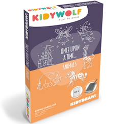 Jouet-Jeux de société-Recharge kidydraw mini 60 cartes il était une fois et animaux