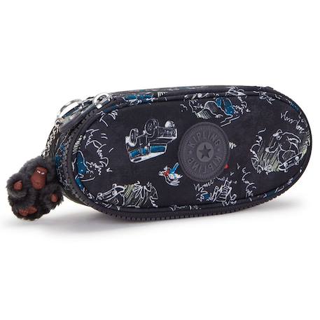 Trousse à fermeture zippée 20 cm kipling duobox jungle fun race Noir / bleu / marine / bleu 1 - vertbaudet enfant 