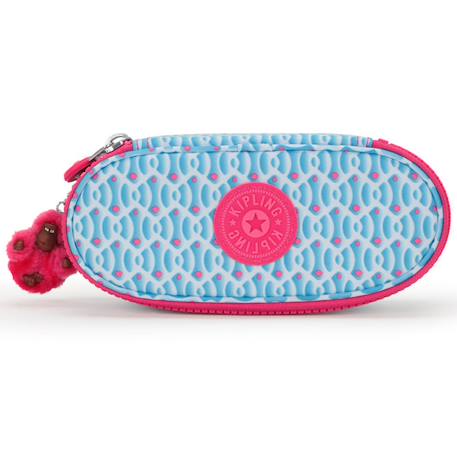 Trousse fille zippée nylon duobox kipling organisation 14 porte-stylos Bleu / rose 2 - vertbaudet enfant 