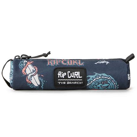 Trousse ronde textile recyclé motifs surf Bleu / orange 2 - vertbaudet enfant 