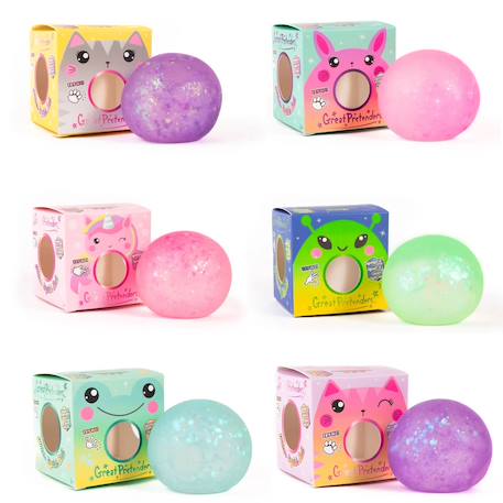 Balle squishy anti stress pailletée coloris aléatoire Rose 4 - vertbaudet enfant 