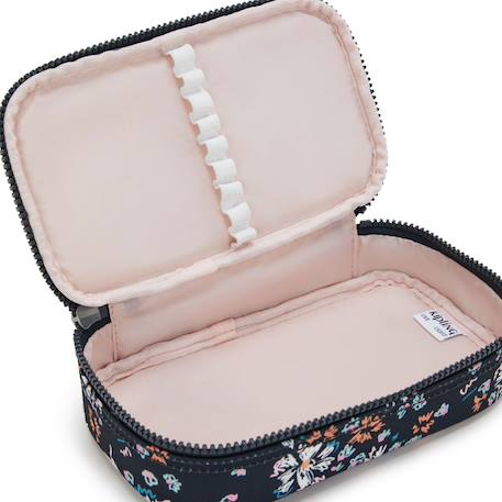 Trousse fille kipling tissu synthétique imprimé flower field Bleu/noir/blanc/rose 4 - vertbaudet enfant 