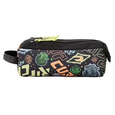 Trousse garçon double compartiment 21 cm rip curl polyester recyclé Multicolore 2 - vertbaudet enfant 