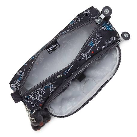 Trousse 2 compartiments kipling cute jungle fun race 22 cm Noir / blanc / bleu 3 - vertbaudet enfant 