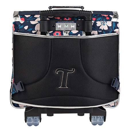 Cartable trolley fille 41 cm motif floral Bleu / rose / blanc 3 - vertbaudet enfant 