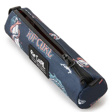 Trousse ronde textile recyclé motifs surf Bleu / orange 4 - vertbaudet enfant 
