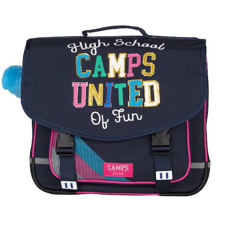 Cartable camps girl 38 cm haut de gamme – 2 compartiments Noir / bleu / marine / bleu 2 - vertbaudet enfant 