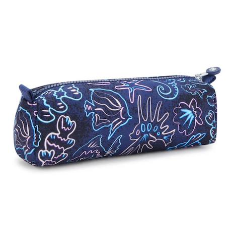 Trousse 2 compartiments kipling cute disco fish 22 cm - porte clé singe inclus Bleu / rose 4 - vertbaudet enfant 