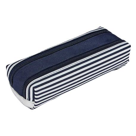 Trousse scolaire double à 2 compartiments zippés gaëlle Bleu 3 - vertbaudet enfant 