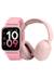 Ensemble montre connectée et casque audio tikkers smart series 13 (bracelet en tissu à libération facile) Noir+Rose 6 - vertbaudet enfant 
