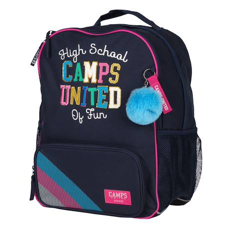 Sac à dos camps fille 42 cm – high school – 2 compartiments zippés Marine/multicolore 1 - vertbaudet enfant 