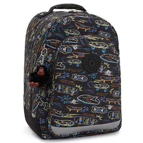 Sac à dos scolaire garçon kipling class room polyester motif Noir / bleu 1 - vertbaudet enfant 