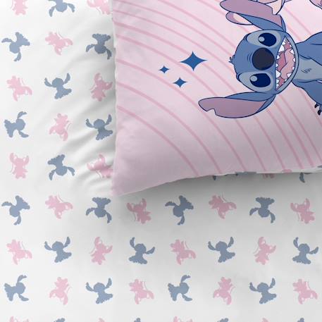 Parure de lit imprimée réversible 100% coton, disney home stitch amour Rose 2 - vertbaudet enfant 