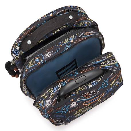 Sac à dos trolley scolaire garçon avec compartiment ordinateur 15 pouces Noir / jaune / bleu 3 - vertbaudet enfant 