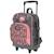 Sac à dos à roulettes motif léopard Gris / rose / foncé / noir 1 - vertbaudet enfant 