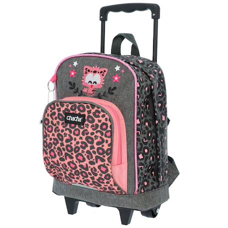 Fille-Accessoires-Sac à dos à roulettes motif léopard