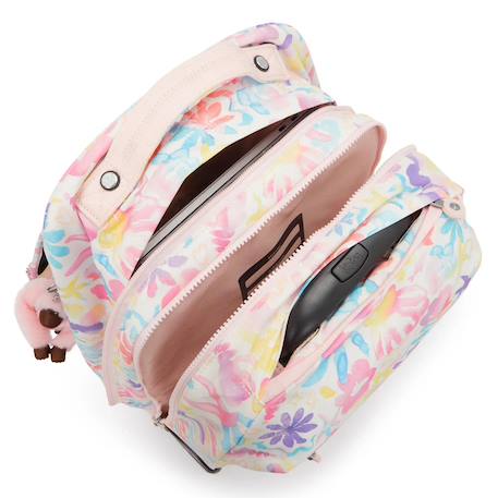 Sac à dos trolley scolaire avec compartiment ordinateur kipling 48 cm Blanc / rose / bleu 3 - vertbaudet enfant 