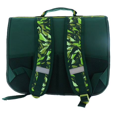Cartable garçon polyester imprimé dinosaure t-rex Vert/blanc/orange 3 - vertbaudet enfant 