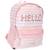 Sac à dos fille 2 compartiments toile imprimée ettavee hello Rose pastel/menthe/blanc/beige 3 - vertbaudet enfant 