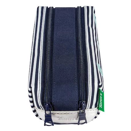 Trousse scolaire double à 2 compartiments zippés gaëlle Bleu 2 - vertbaudet enfant 