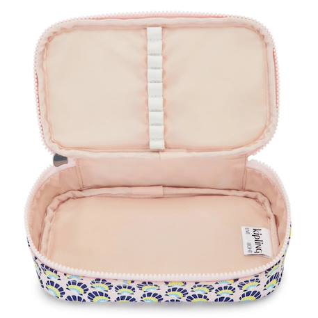 Trousse fille kipling tissu synthétique imprimé geo shell Bleu / rose 3 - vertbaudet enfant 