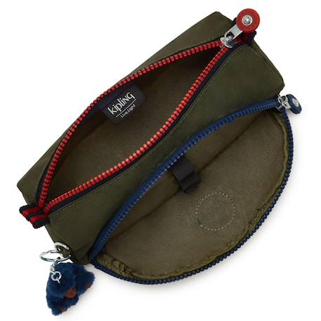 Trousse kipling cute à 2 compartiments zippés 22 cm - seaweed block Vert 3 - vertbaudet enfant 