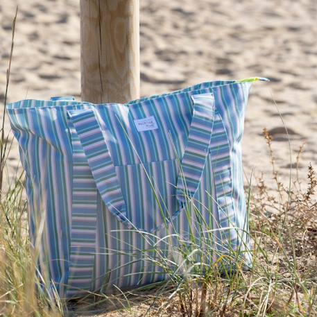 Sac de plage famille anti-sable grand format summer Blanc+Bleu+Vert+Vert eucalyptus 23 - vertbaudet enfant 