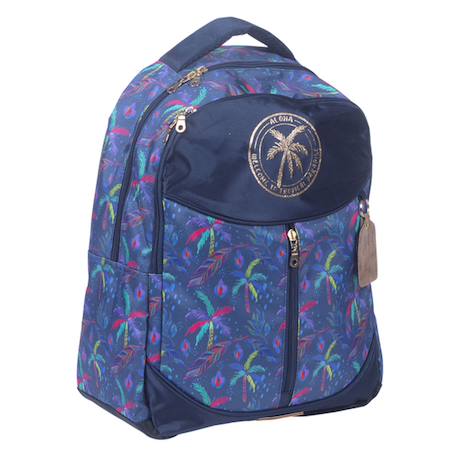 Sac à dos scolaire enfant 2 compartiments 42 cm ettavee – aloha tropiques Bleu / multicolore 1 - vertbaudet enfant 