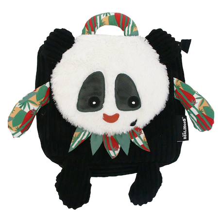 Sac à dos velours maternelle les déglingos 25 cm (panda) Multicolore 1 - vertbaudet enfant 