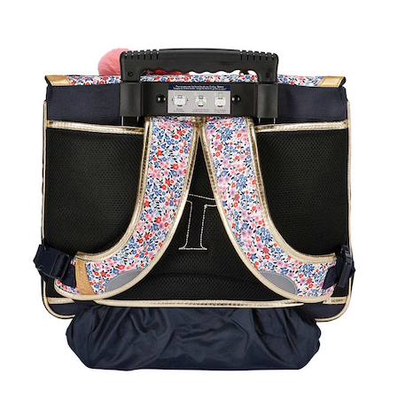 Cartable trolley polyester recyclé imprimé fleuri antonia 38 cm Bleu marine 4 - vertbaudet enfant 