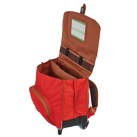 Cartable à roulettes rigide 38 cm arthur 2 compartiments Bleu / rouge 2 - vertbaudet enfant 