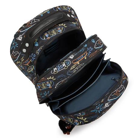 Sac à dos scolaire kipling class room polyester motif Noir / bleu 3 - vertbaudet enfant 
