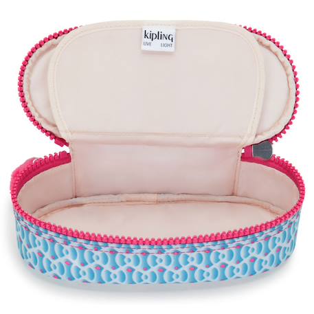 Trousse fille zippée nylon duobox kipling organisation 14 porte-stylos Bleu / rose 3 - vertbaudet enfant 