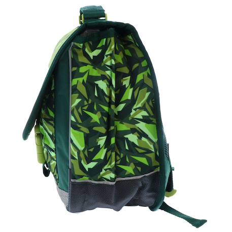 Cartable garçon polyester imprimé dinosaure t-rex Vert/blanc/orange 2 - vertbaudet enfant 